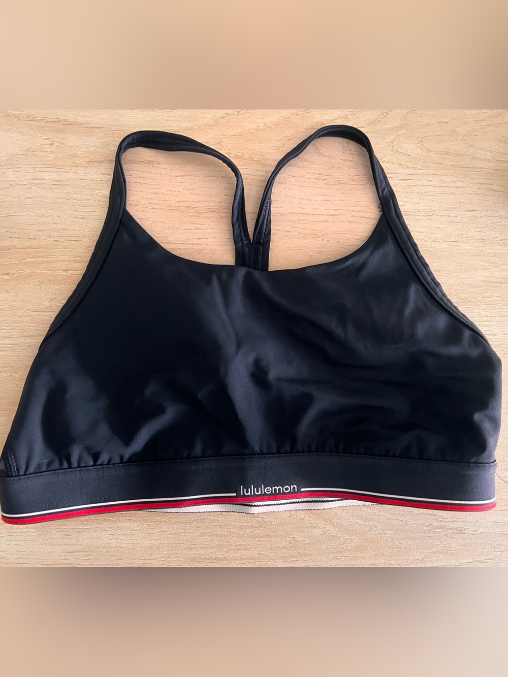 lululemon athletica sports bra with Red and White Contrast Band
